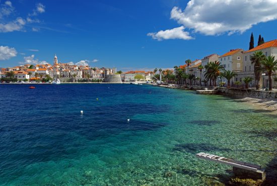 The crystal blue waters of Korcula