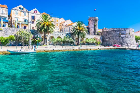 The sparkling waterfront in Korcula 