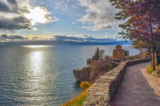 Scenic views over Lake Ohrid, North Macedonia