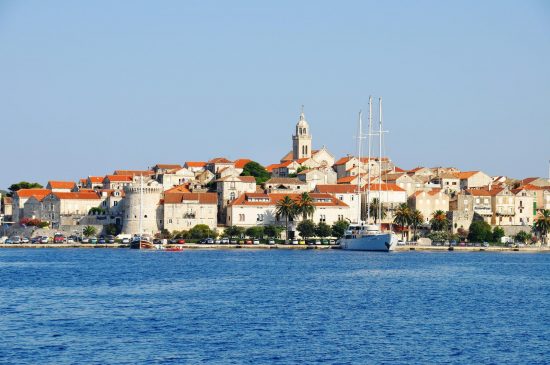 The medieval walled city of Korcula