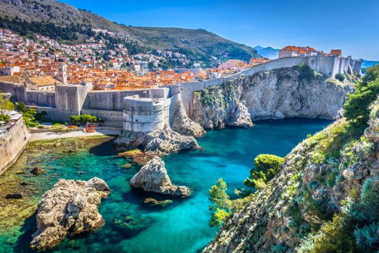 The walled city of Dubrovnik in Dalmatia.