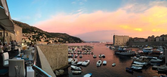 View of Dubrovnik port from Restaurant 360.