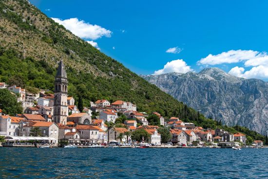The old town of Perast located in the Bay of Kotor, Montenegro