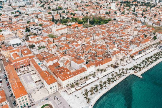 The UNESCO listed historical city centre of Split which has evolved around Diocletian's Palace.