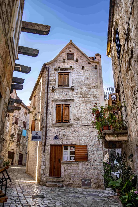 Charming stone streets of Hvar Town.