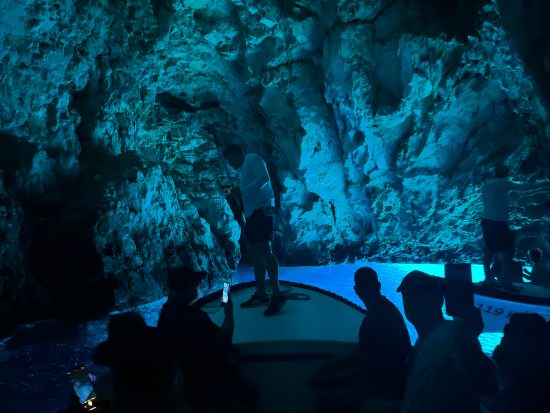 View from inside the blue cave Bisevo.