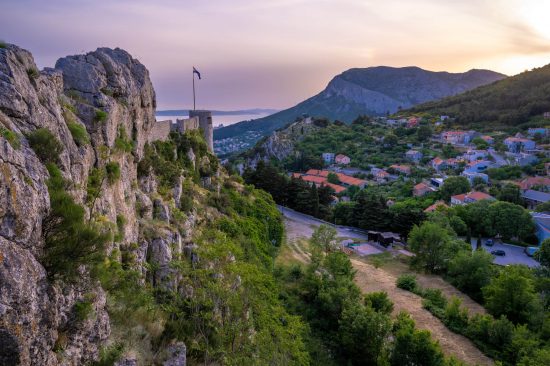 The medieval fortress of Klis which overlooks the city of Split is an excellent spot to see the sun set.