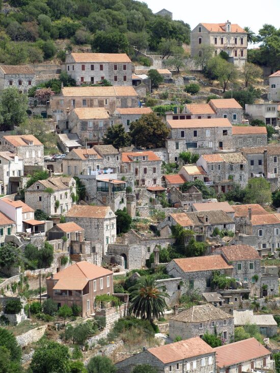 Vertical view of Lastovo's Old Town