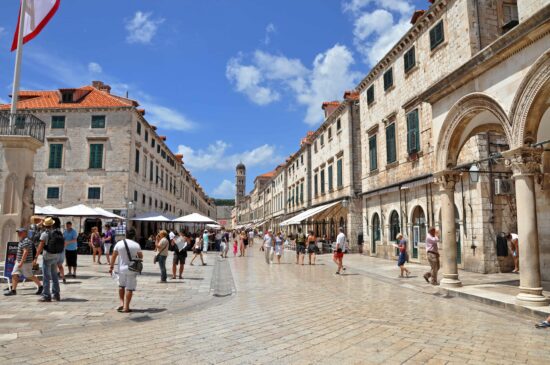 Dubrovnik Stradun, the main street in Dubrovnik's Old Town.