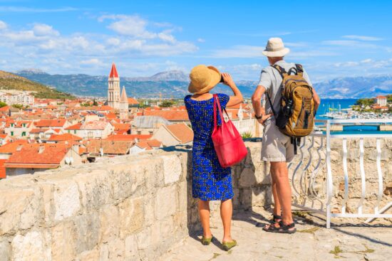 Trogir town as seen from Kamerlengo Fortress.