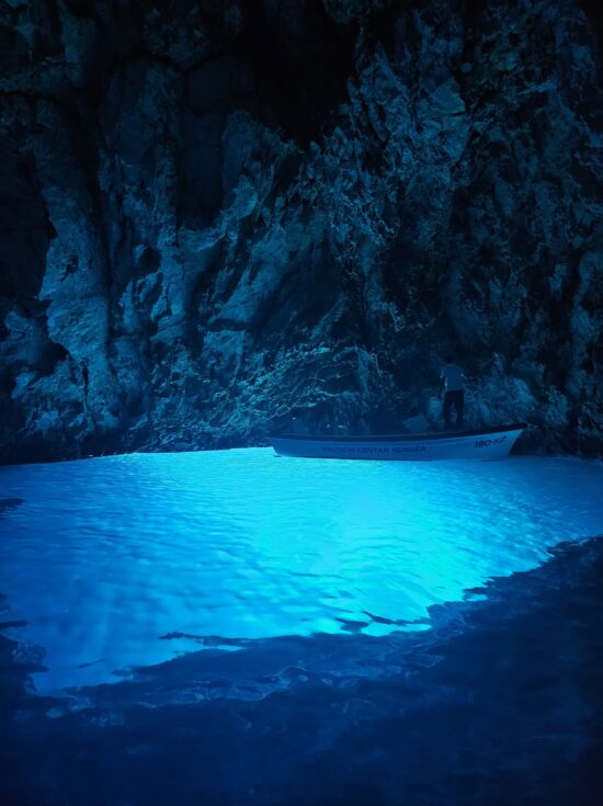 The Blue Cave of Bisevo, a sea grotto renowned for its glowing blue waters