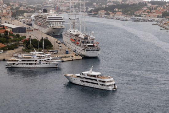 MS Contessa cruising along Dubrovnik Port